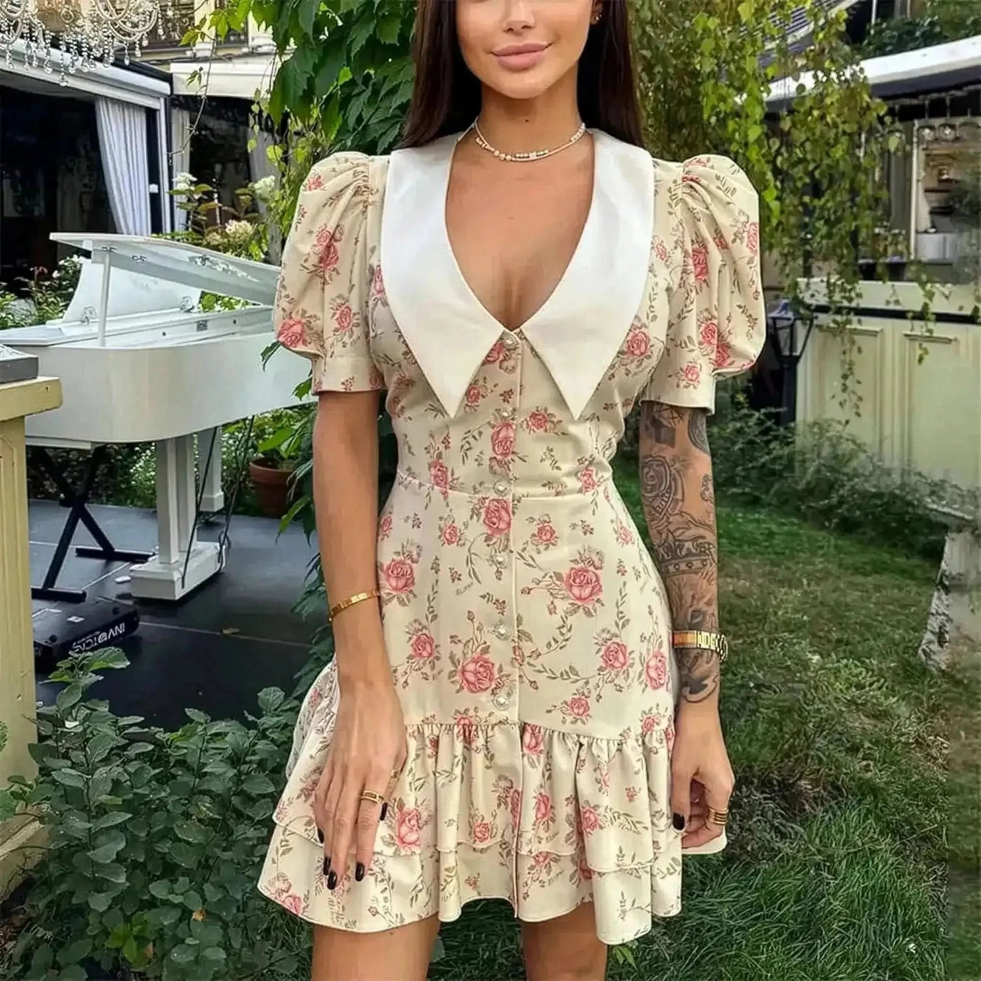 Look Vacances : Taille Haute & Boutons Perle - Saylana