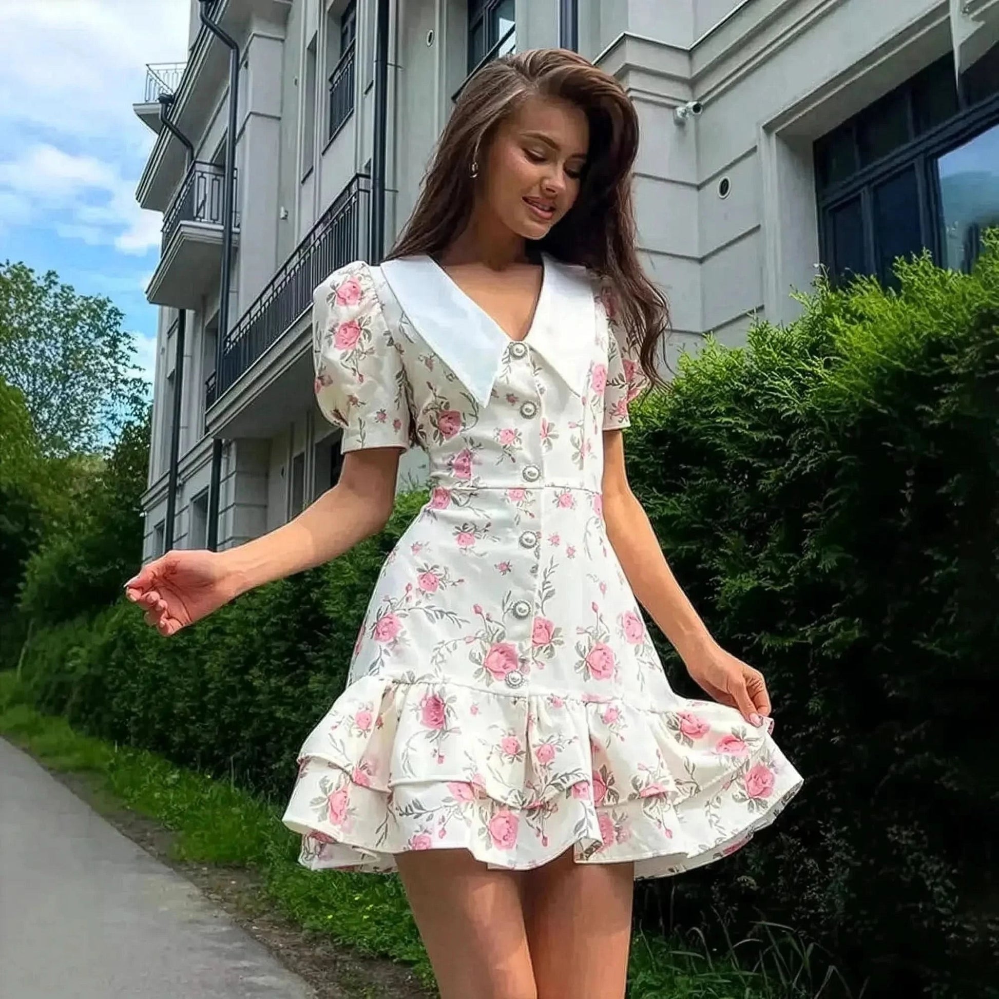 Look Vacances : Taille Haute & Boutons Perle - Saylana