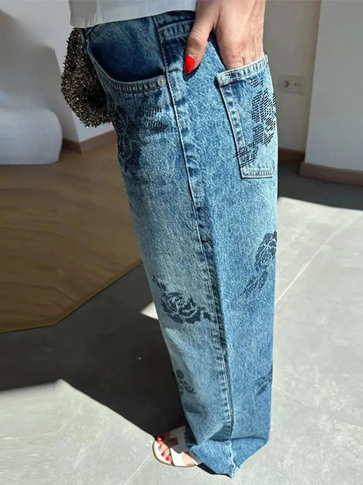 Loose à strass floraux-Saylana
