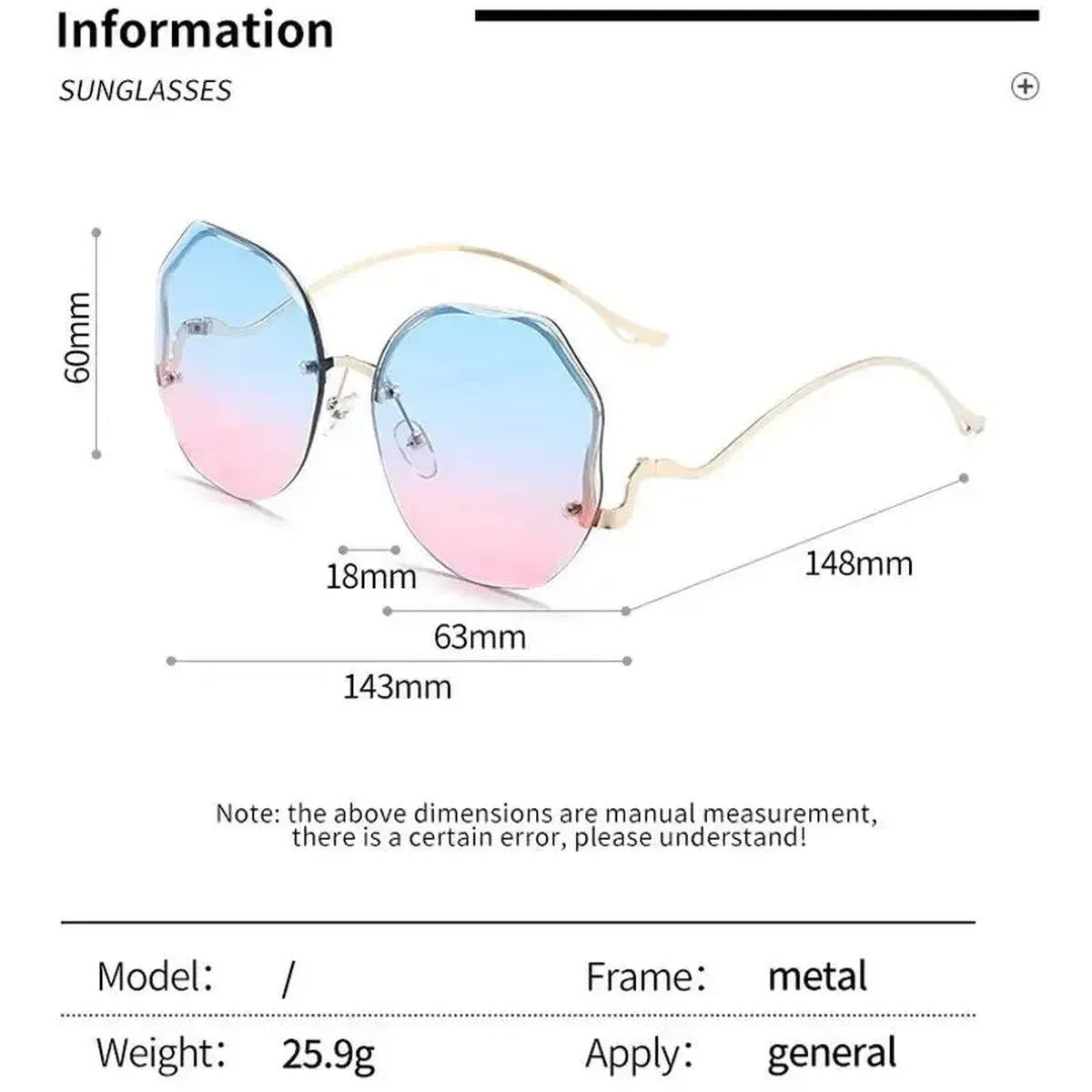 Lunettes Carrées Métal Oversize-Saylana