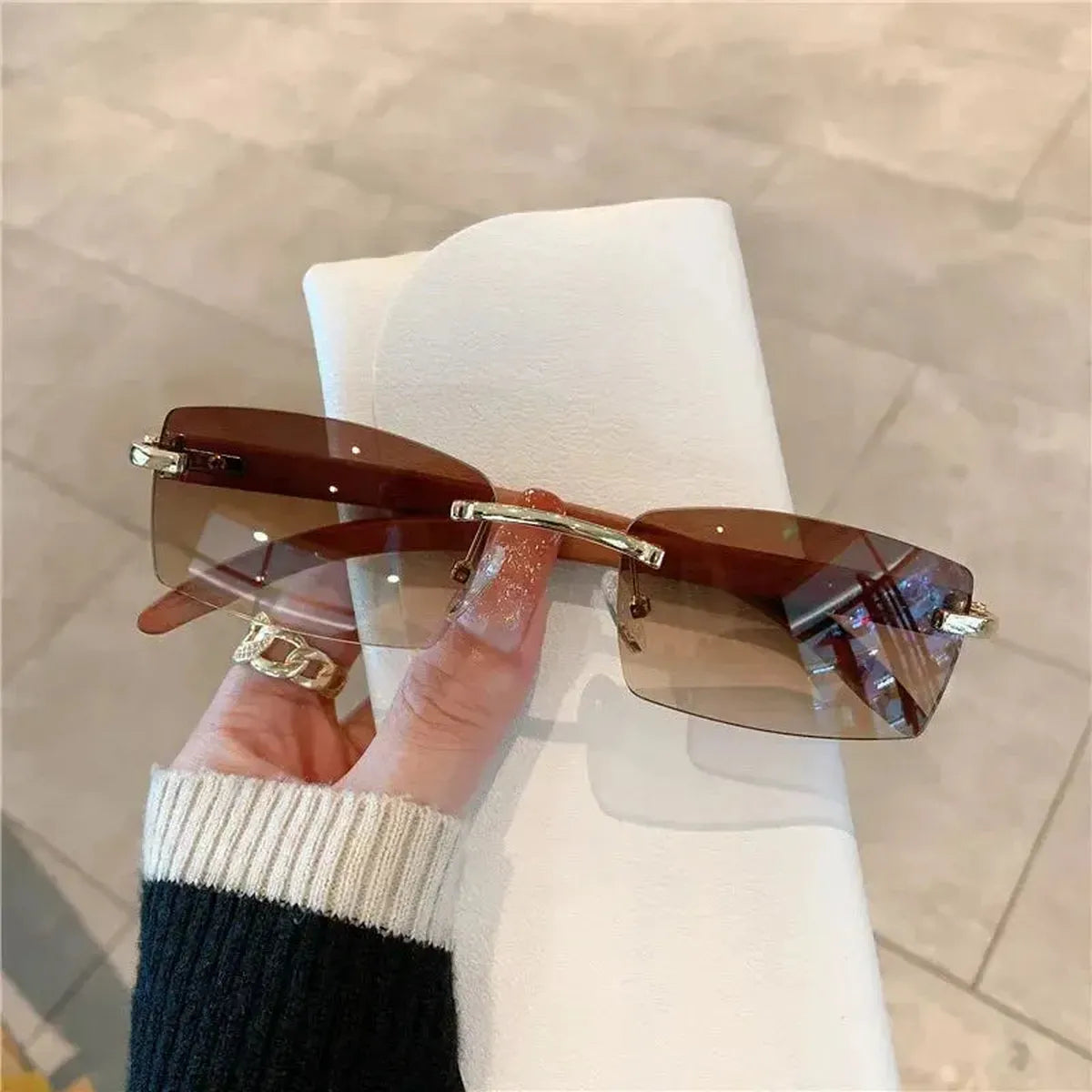 Lunettes Design Effet Bois Luxe-Saylana