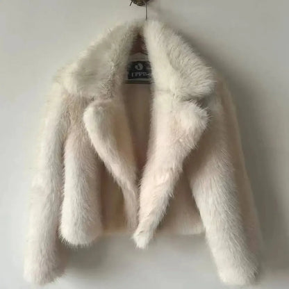 Manteau Hiver Cropped Imitation Peau-Saylana