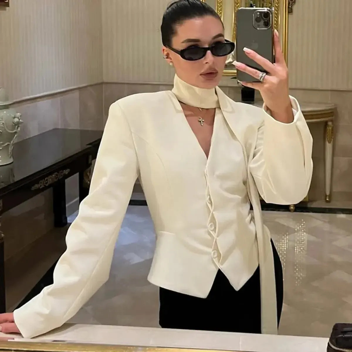 Manteau Rayé Cintré à Nouer Chic-Saylana