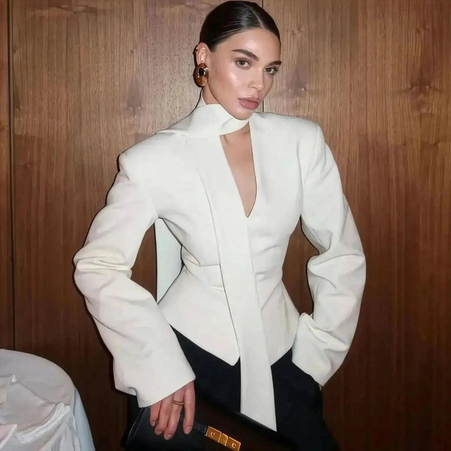 Manteau Rayé Cintré à Nouer Chic - Saylana