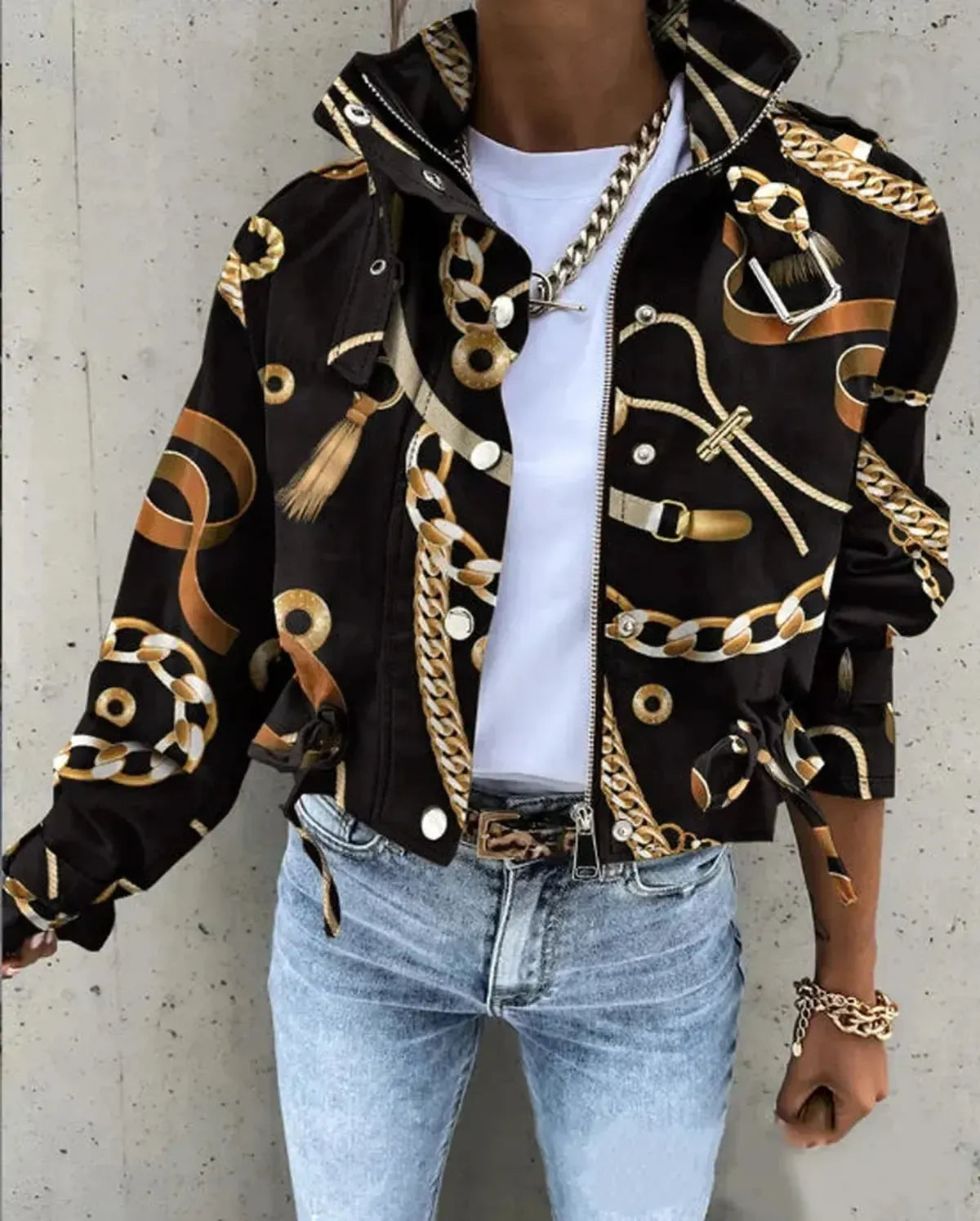 Manteau Streetwear Mi-Saison Chic-Saylana
