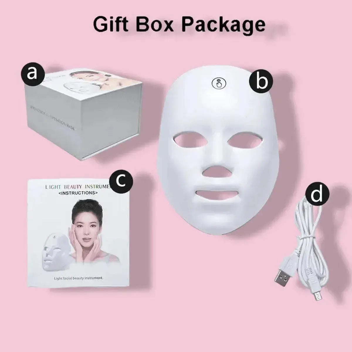 Masque LED Visage 7 Couleurs USB-Saylana
