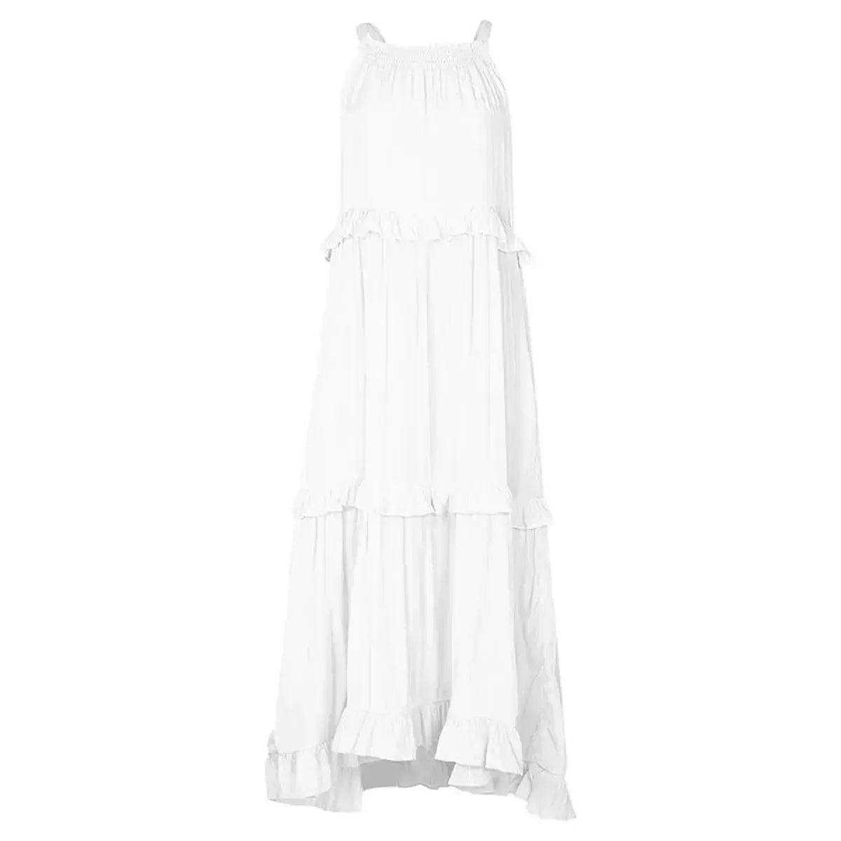 Maxi Dress Élégante à Volants Unis-Saylana