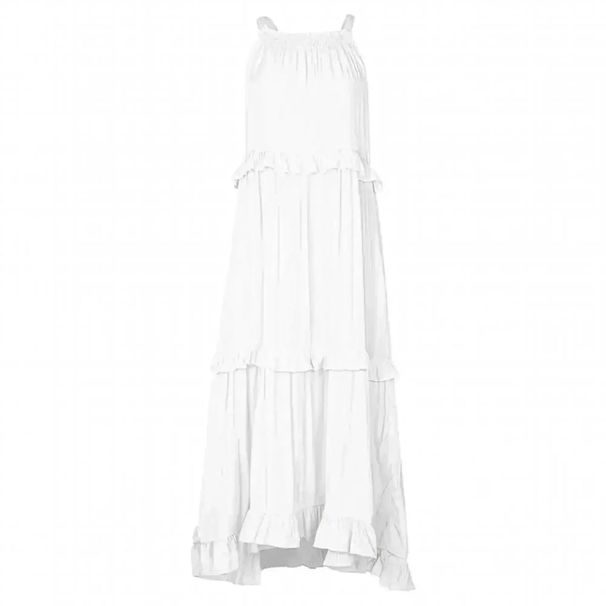 Maxi Dress Élégante à Volants Unis - Saylana