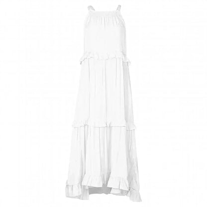 Maxi Dress Élégante à Volants Unis - Saylana