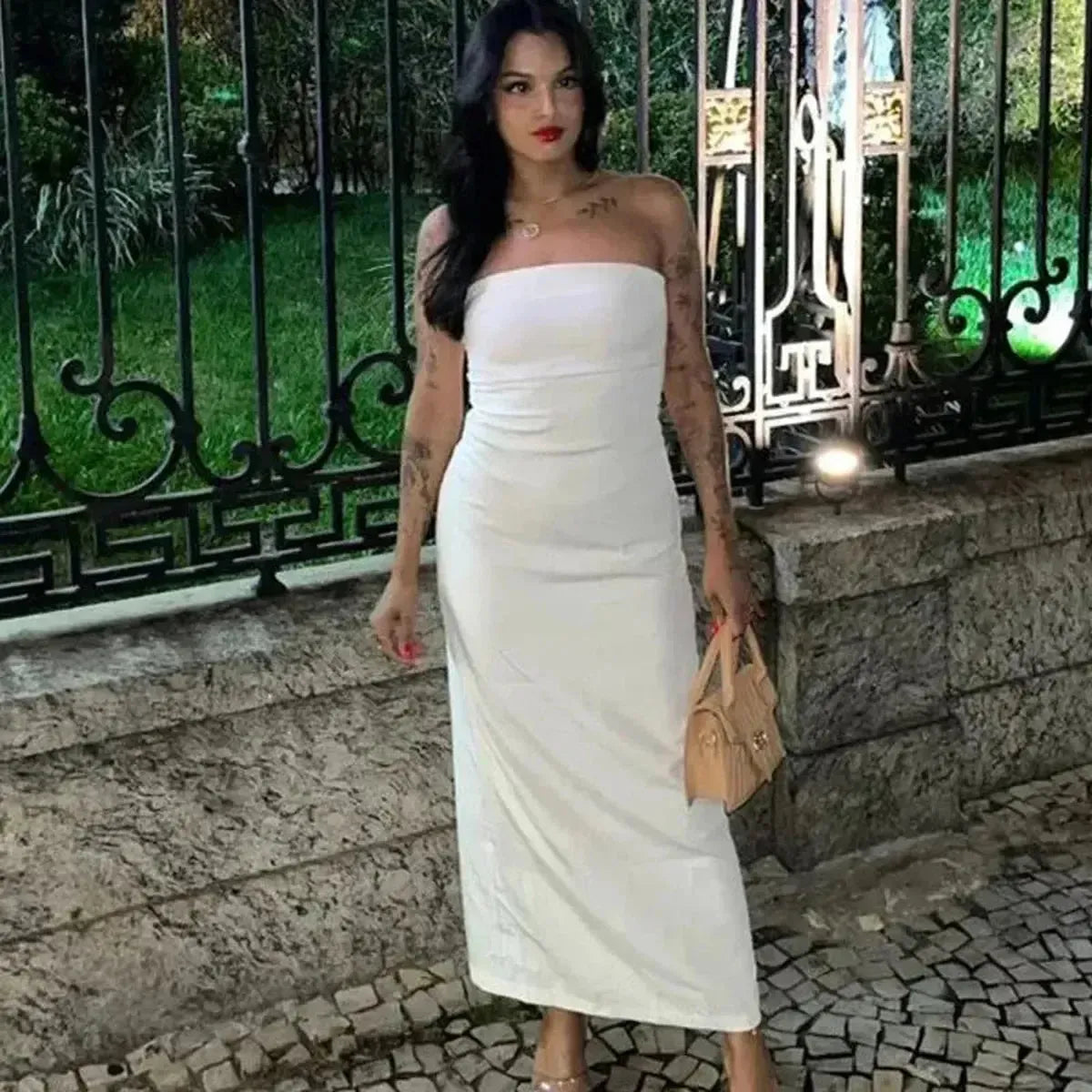 Midi Beige Dos Nu-Saylana