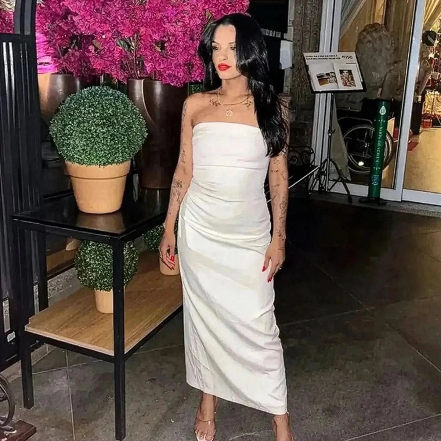 Midi Beige Dos Nu - Saylana