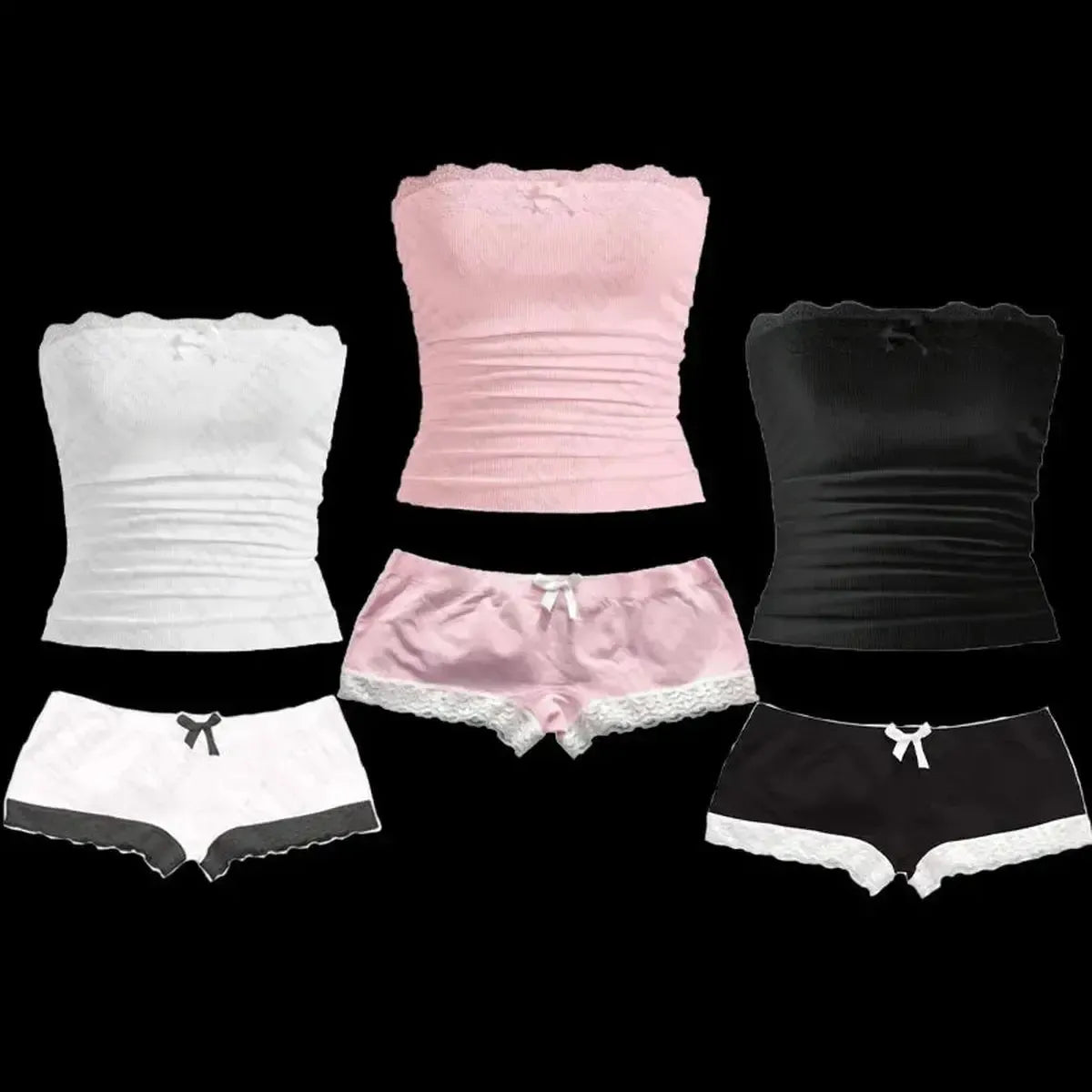 Mini coupe à nœud et top bustier coordonné-Saylana