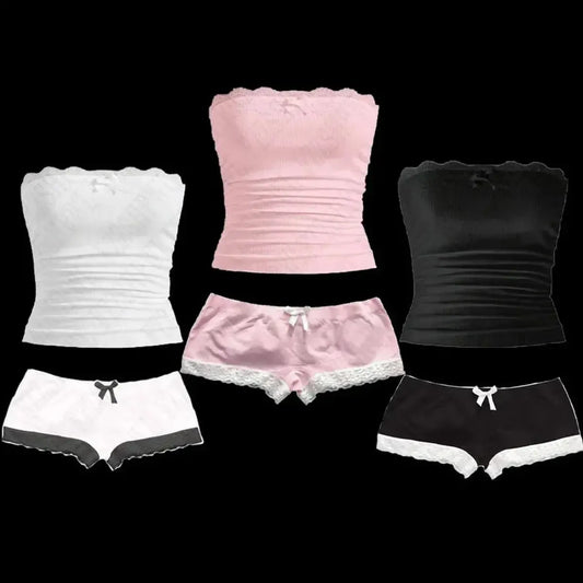 Mini coupe à nœud et top bustier coordonné-Saylana