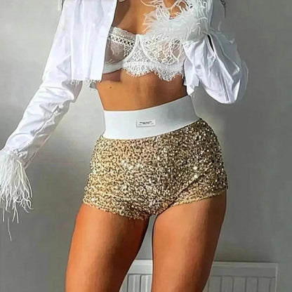 Mini coupe glitter pour un look de soirée brillant Saylana