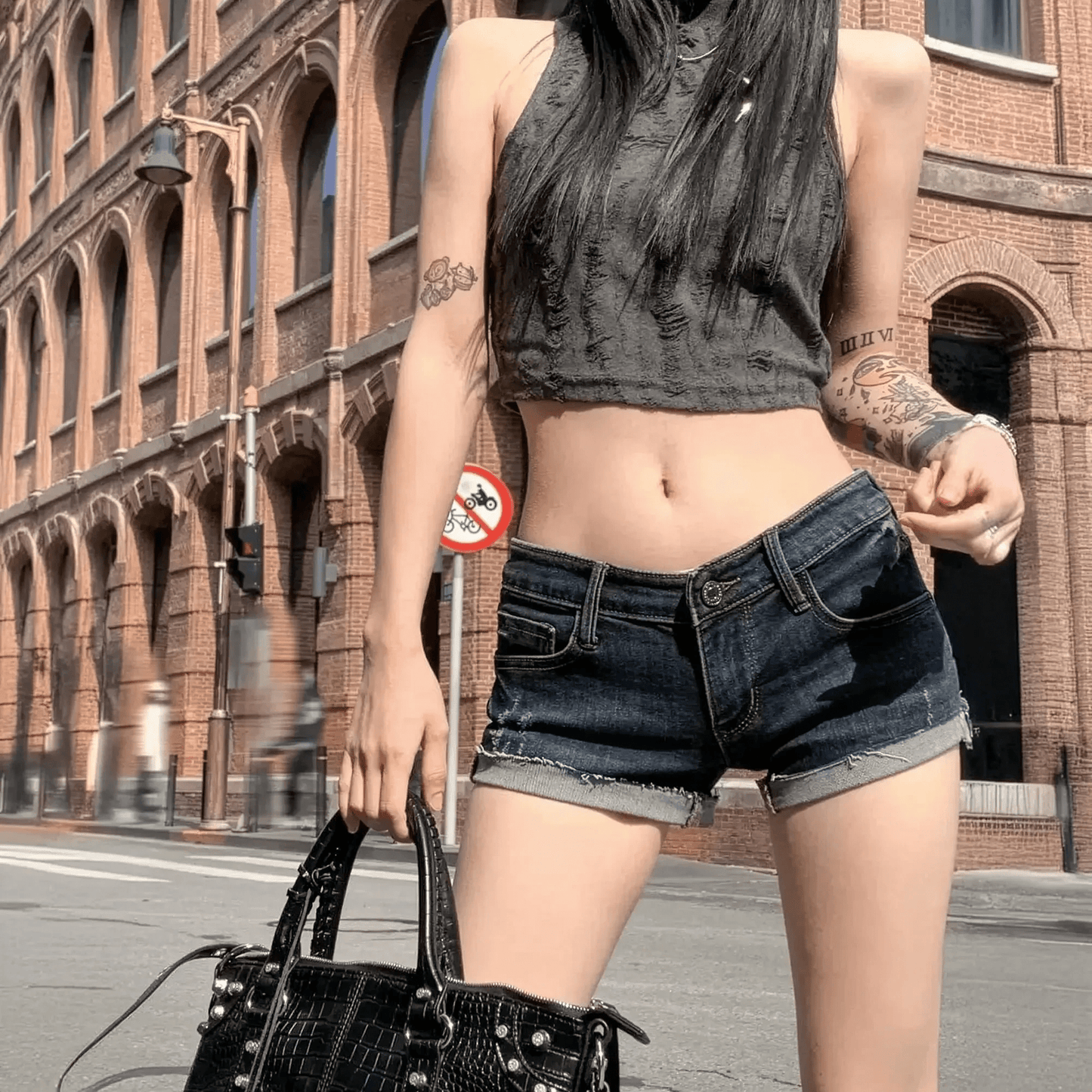 Mini denim taille basse stylé - Saylana