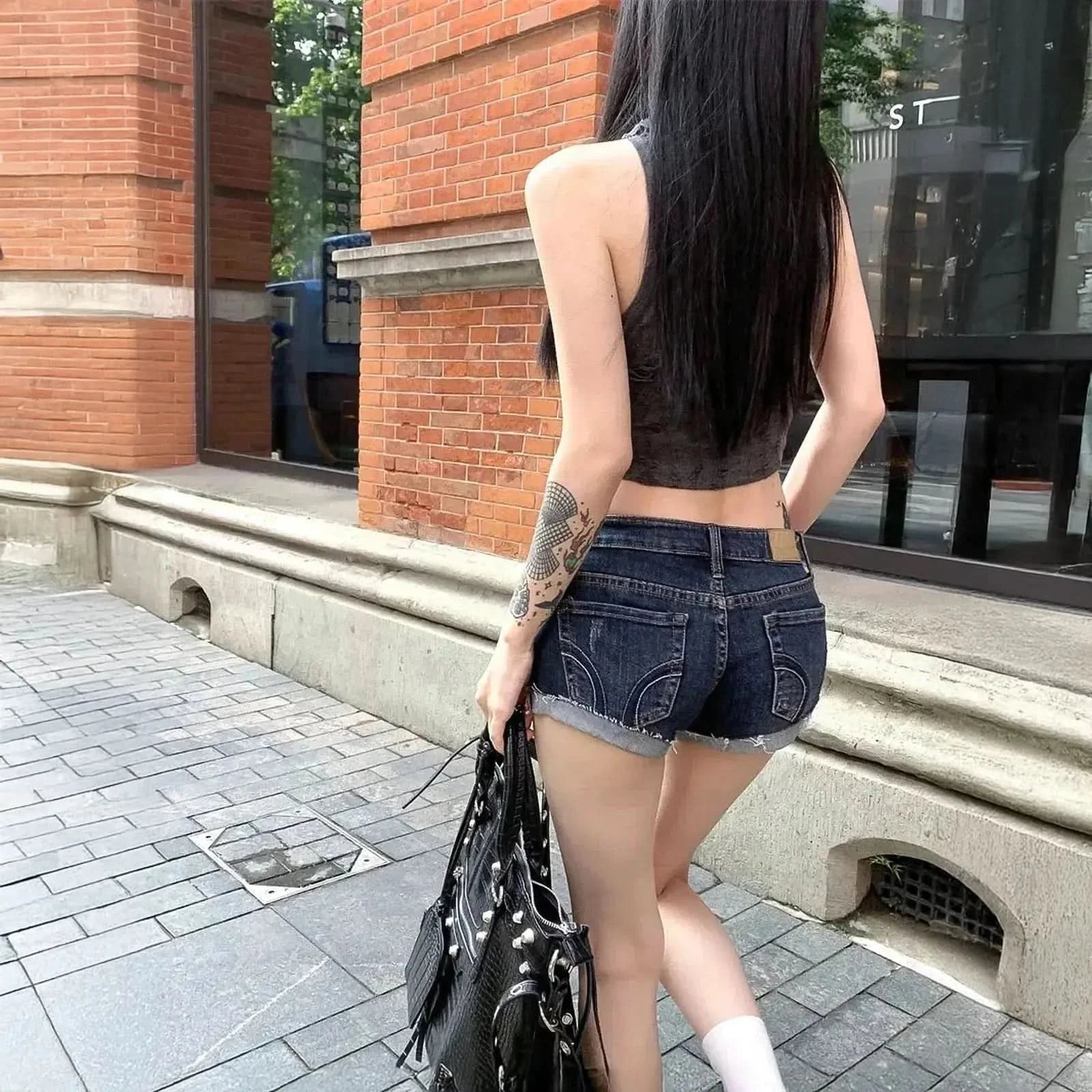 Mini denim taille basse stylé - Saylana