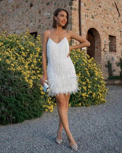 Mini Robe à Franges Pailletée - Saylana