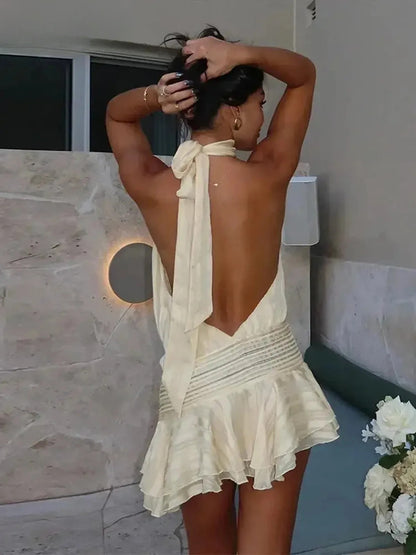 Mini Robe à Volants Dos Nu Chic-Saylana