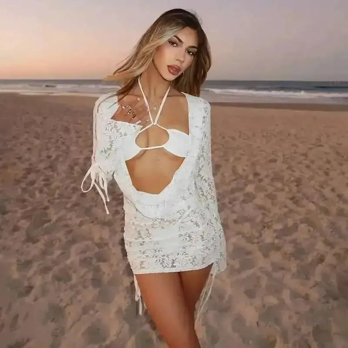 Mini Robe Dentelle Bandeau-Saylana