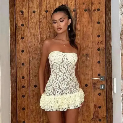 Mini Robe Dentelle Bandeau-Saylana