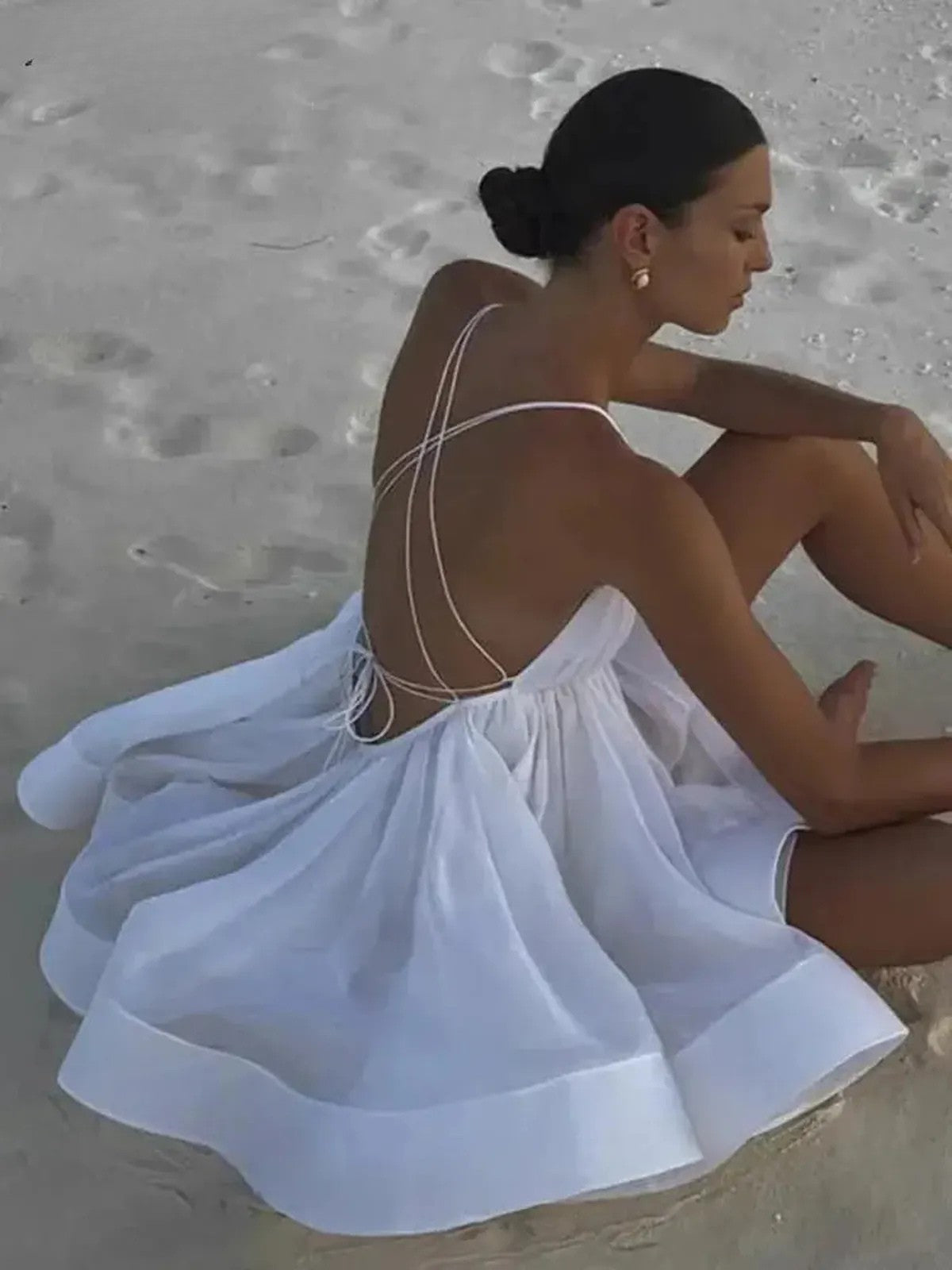 Mini Robe Évasée Sans Manches-Saylana