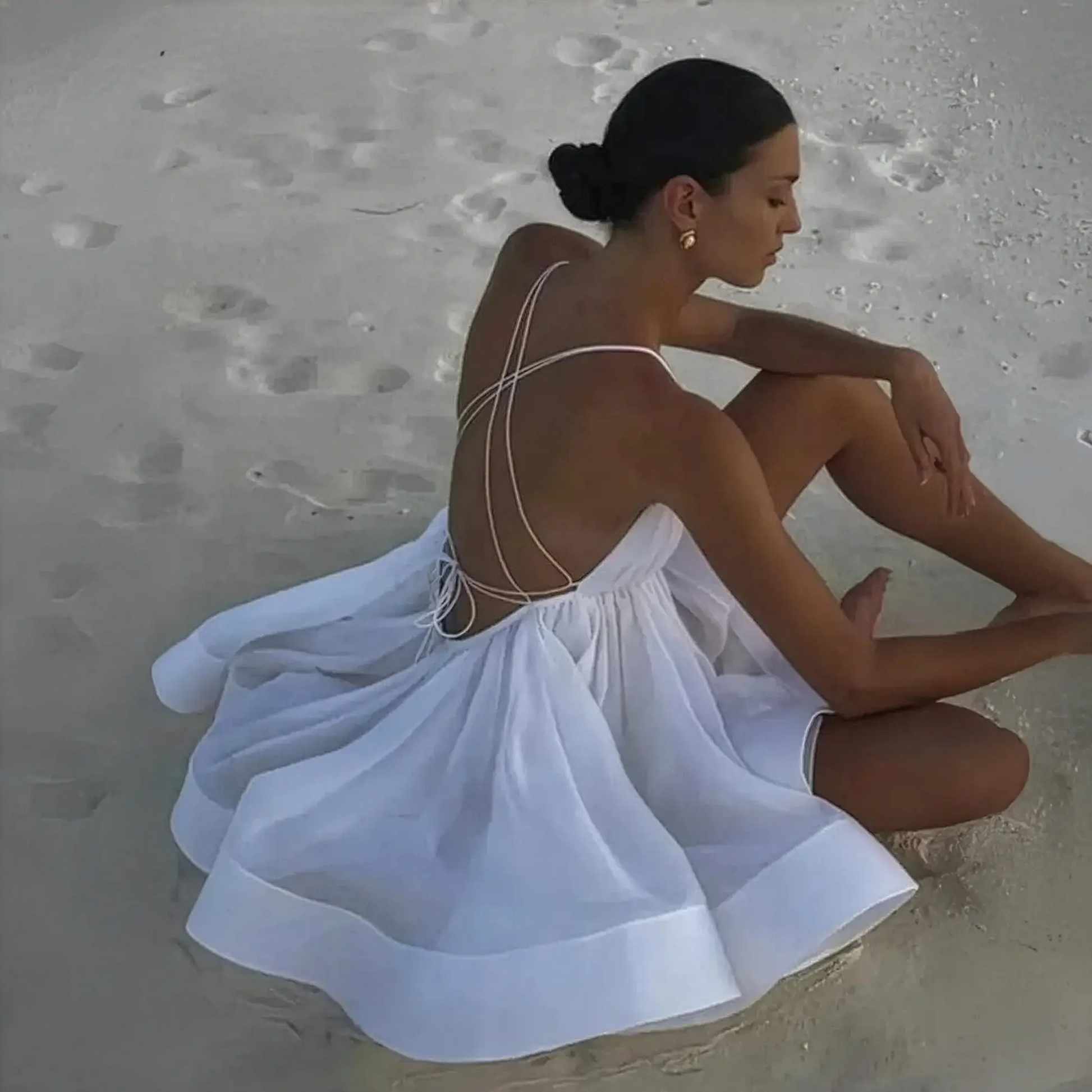 Mini Robe Évasée Sans Manches Saylana