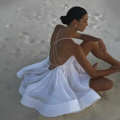 Mini Robe Évasée Sans Manches Saylana