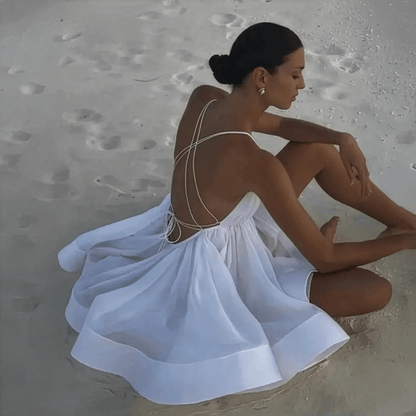 Mini Robe Évasée Sans Manches - Saylana