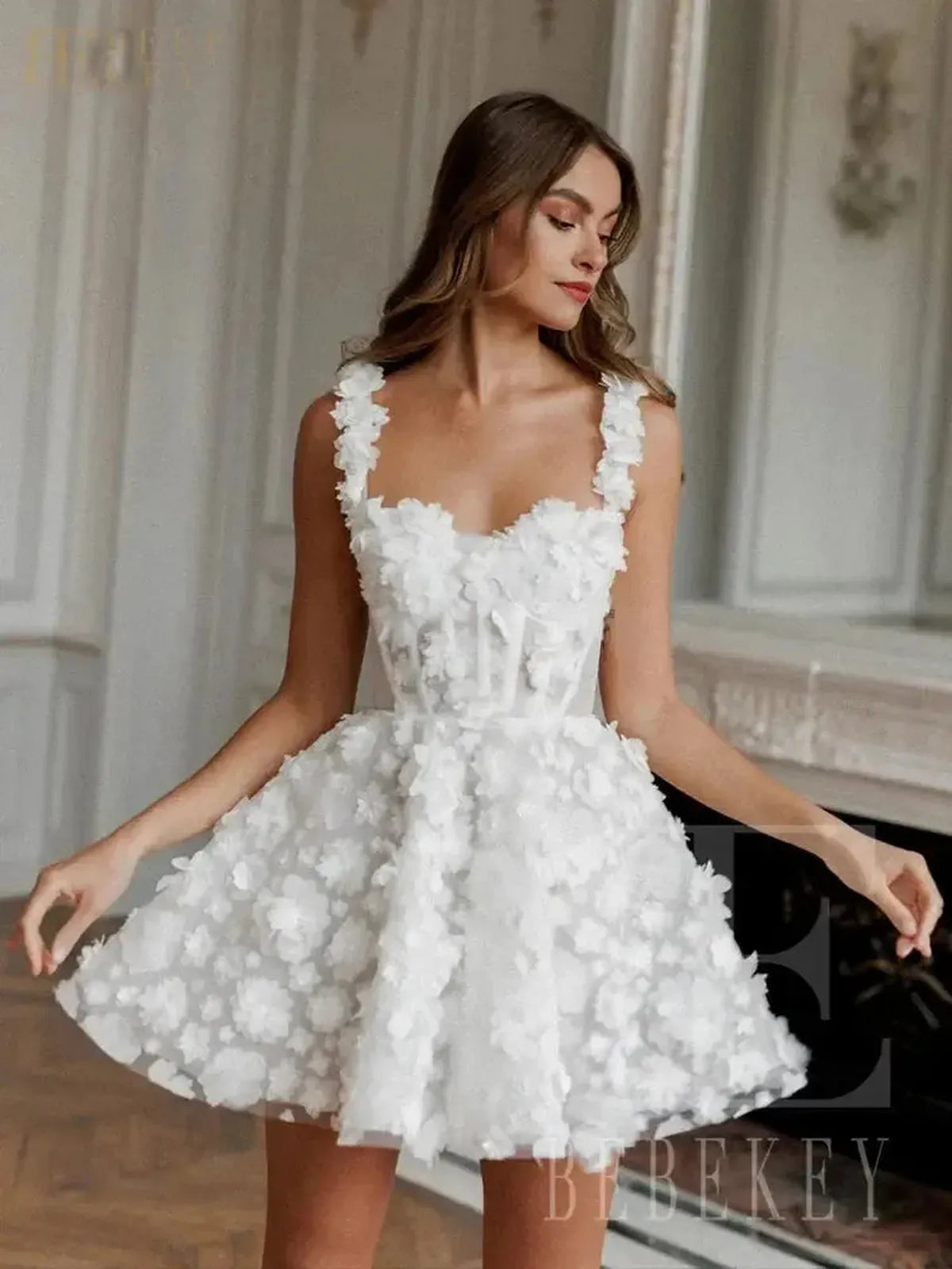 Mini Robe Fleurs 3D Chic-Saylana