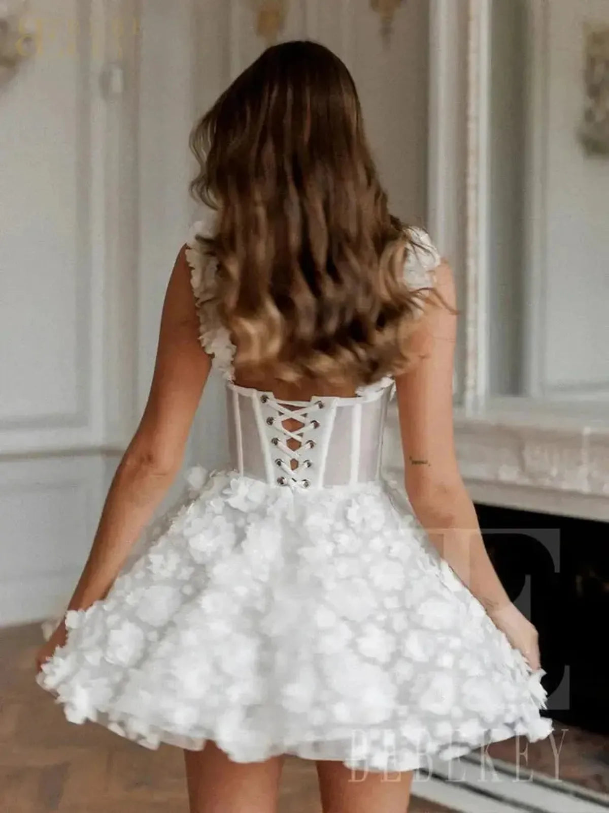 Mini Robe Fleurs 3D Chic-Saylana