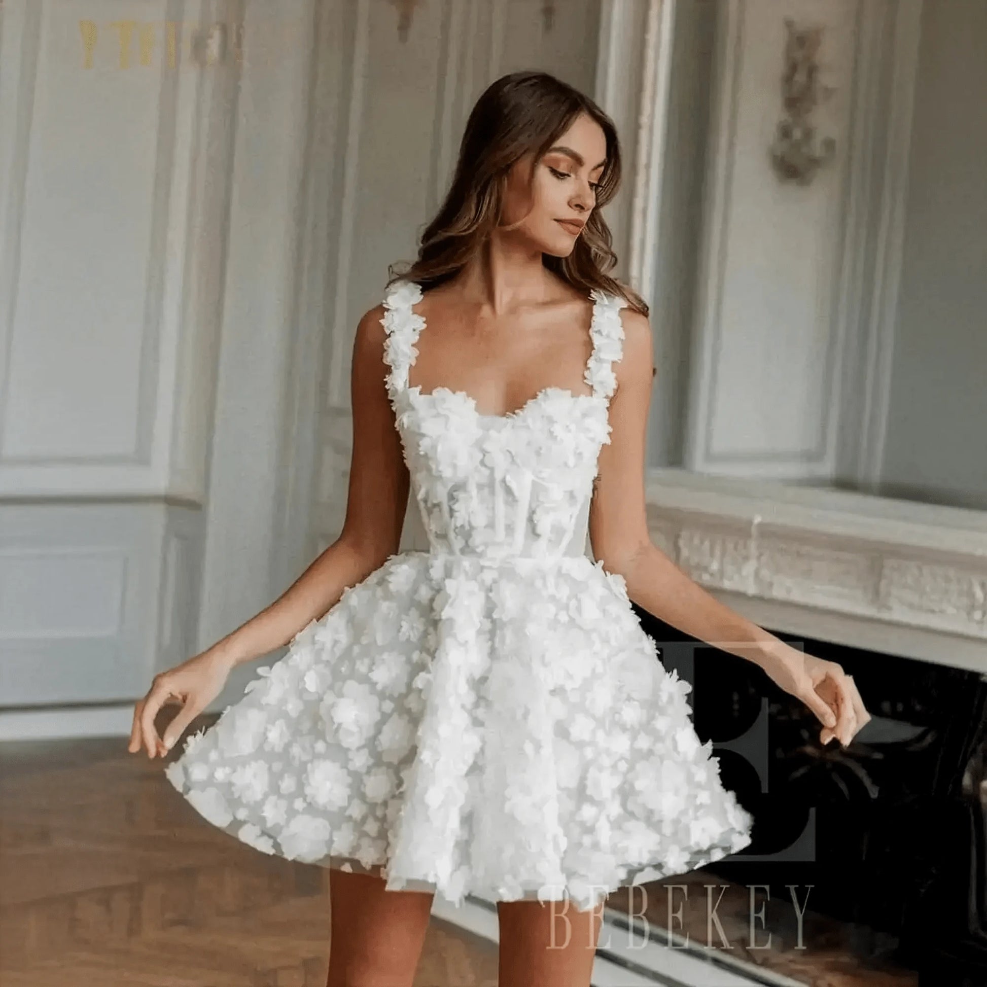 Mini Robe Fleurs 3D Chic - Saylana