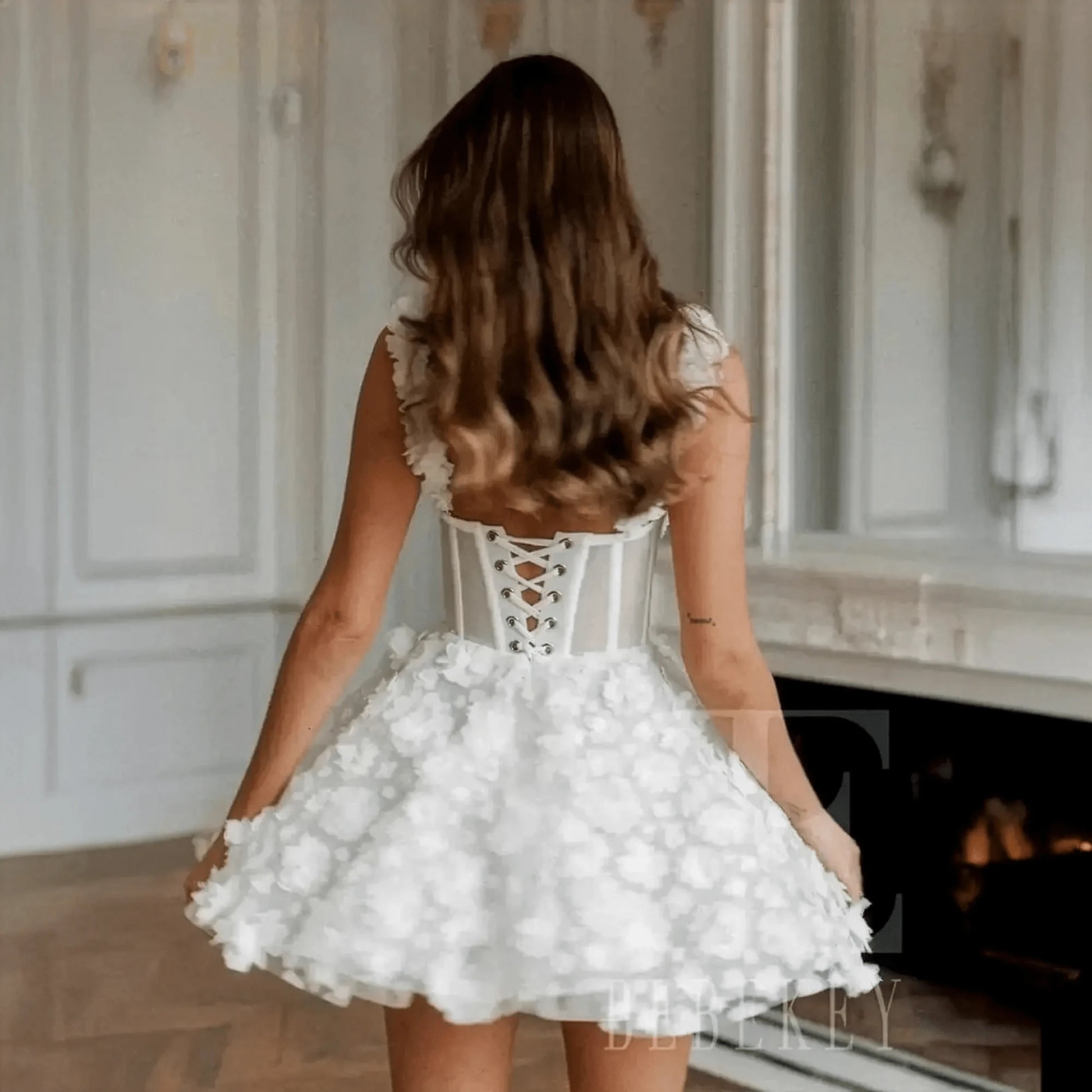 Mini Robe Fleurs 3D Chic - Saylana