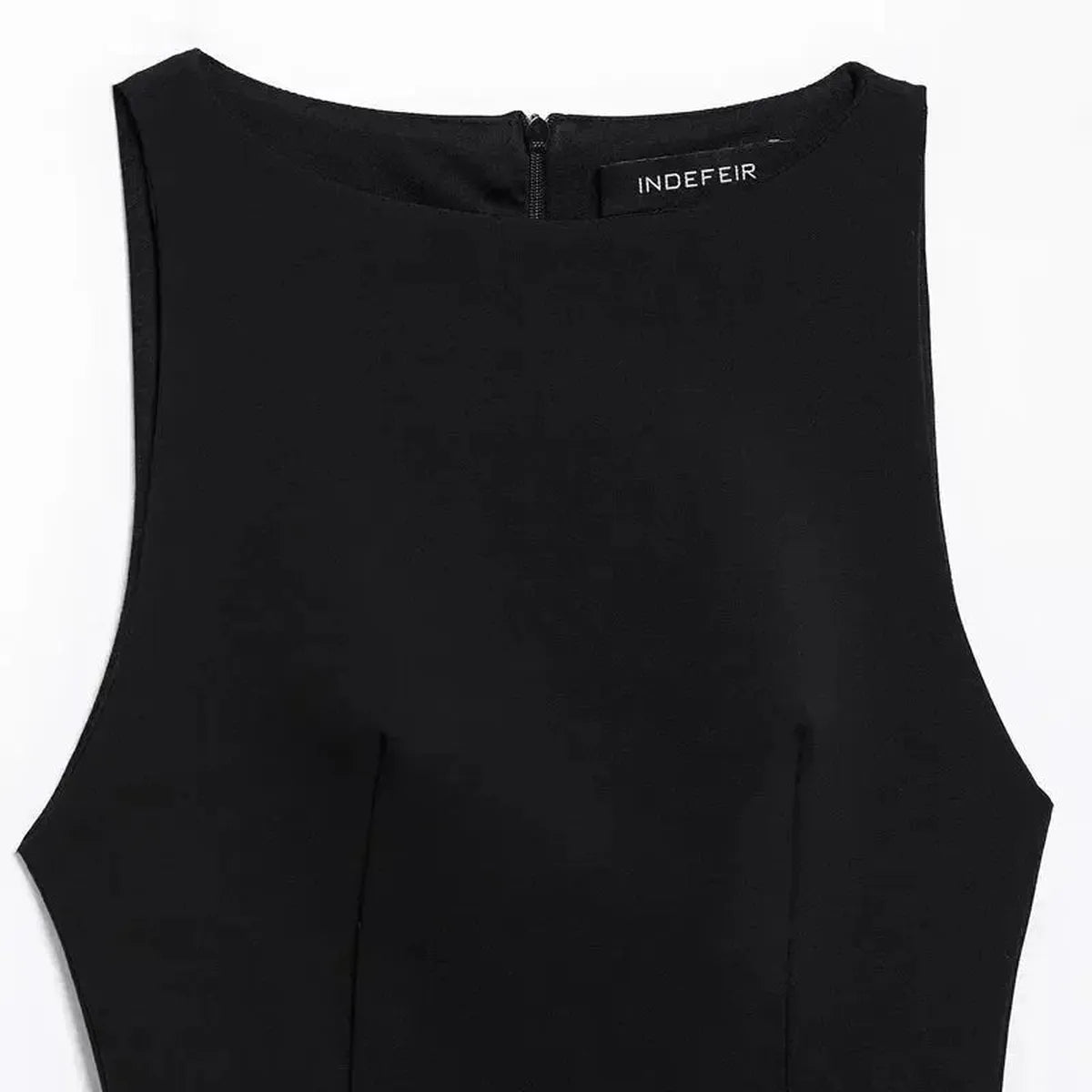 Mini Robe Noire à Plumes-Saylana