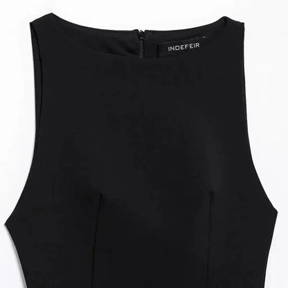 Mini Robe Noire à Plumes-Saylana