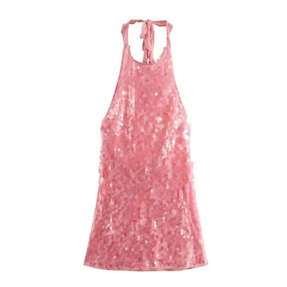 Mini Robe Pailletée Sexy-Saylana