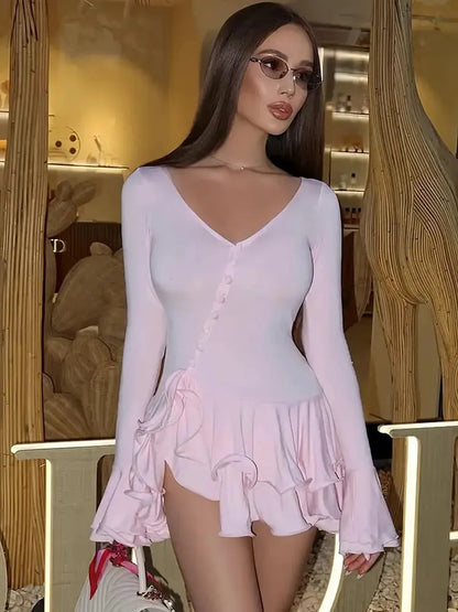 Mini Robe Volants Dos Nu-Saylana