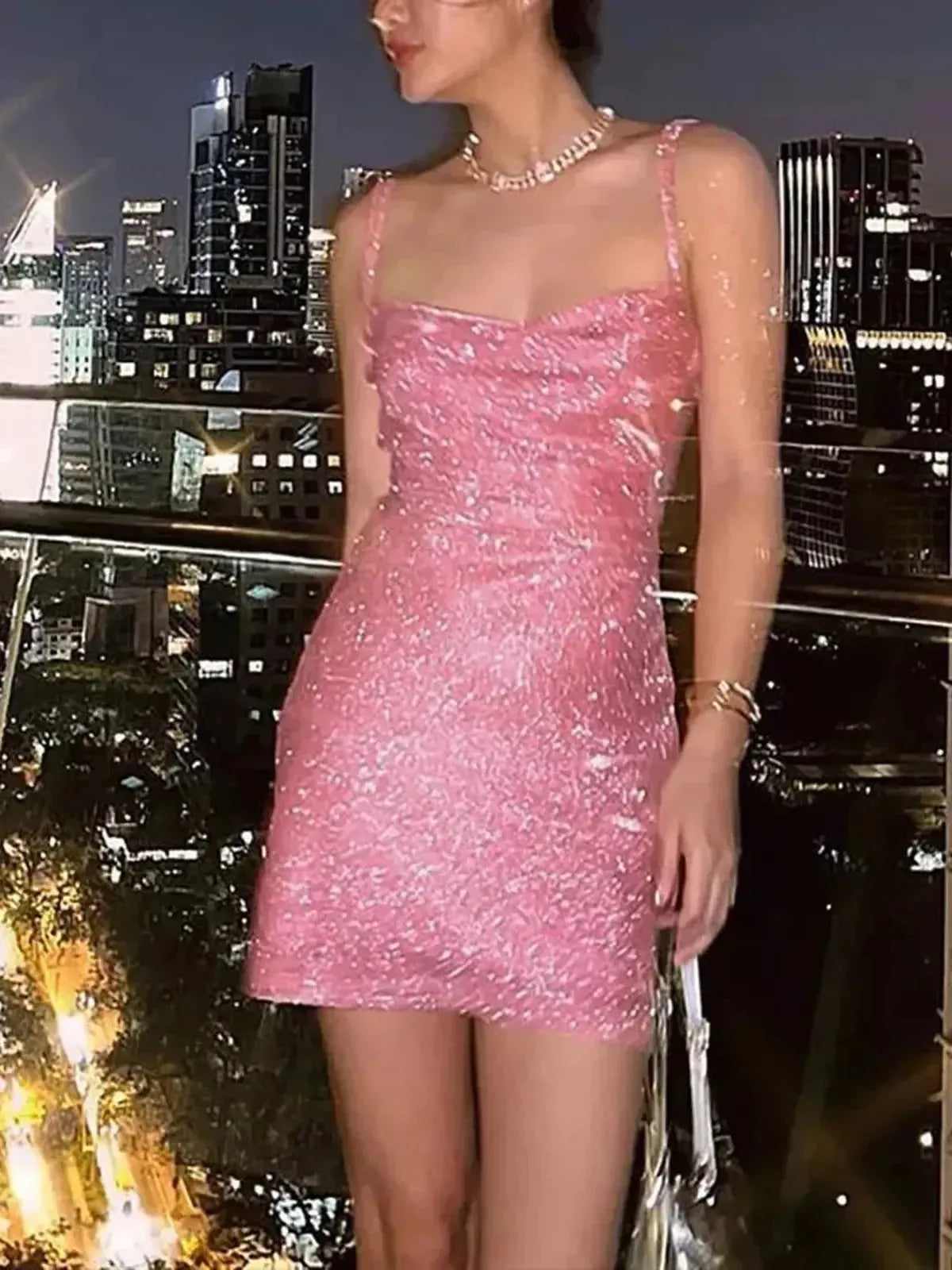 Mini Robe Y2K Pailletée Dos Nu-Saylana