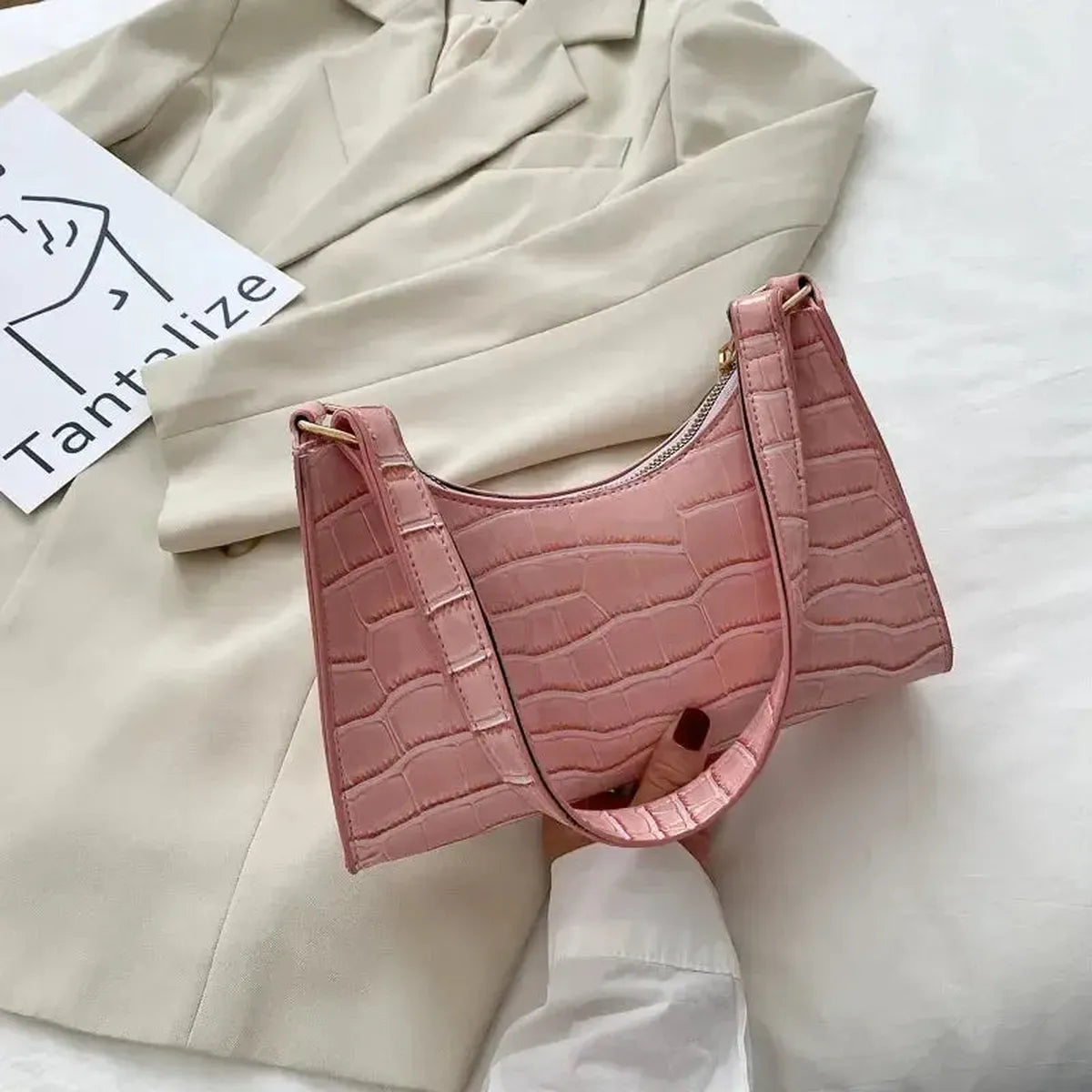 Mini Sac Épaule Croco Rétro-Saylana