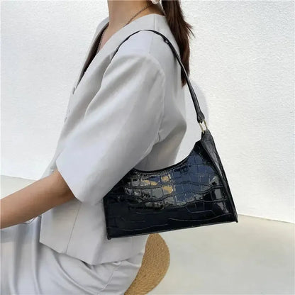 Mini Sac Épaule Croco Rétro-Saylana