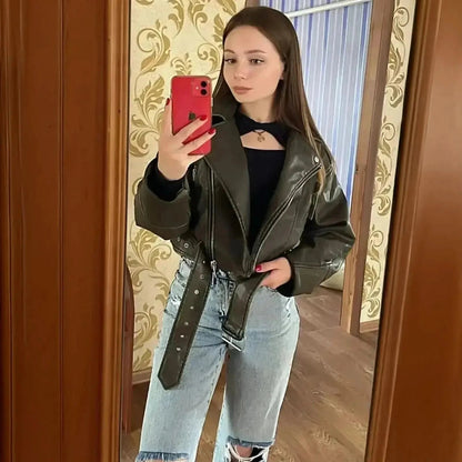 Oversize Biker Rétro Zippée - Saylana