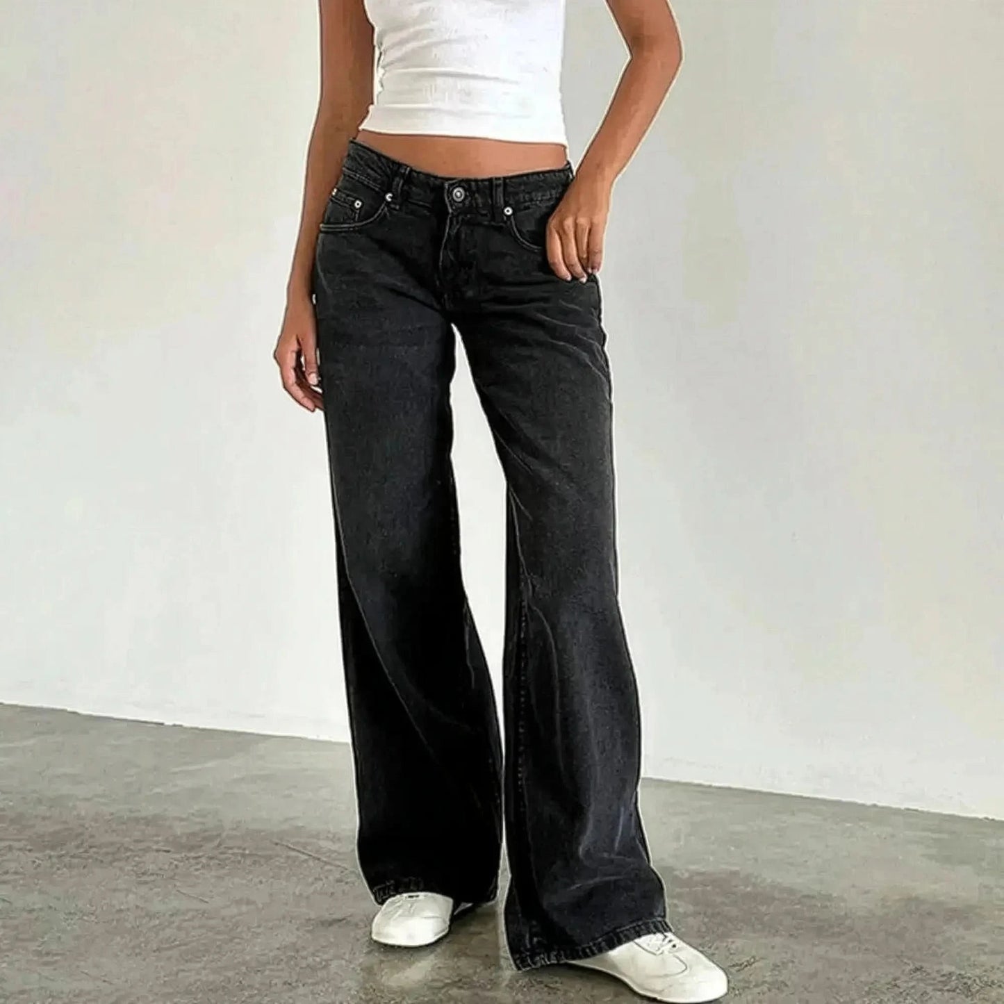 Pantalon denim ample streetwear à poches – Style Y2K oversize - Saylana