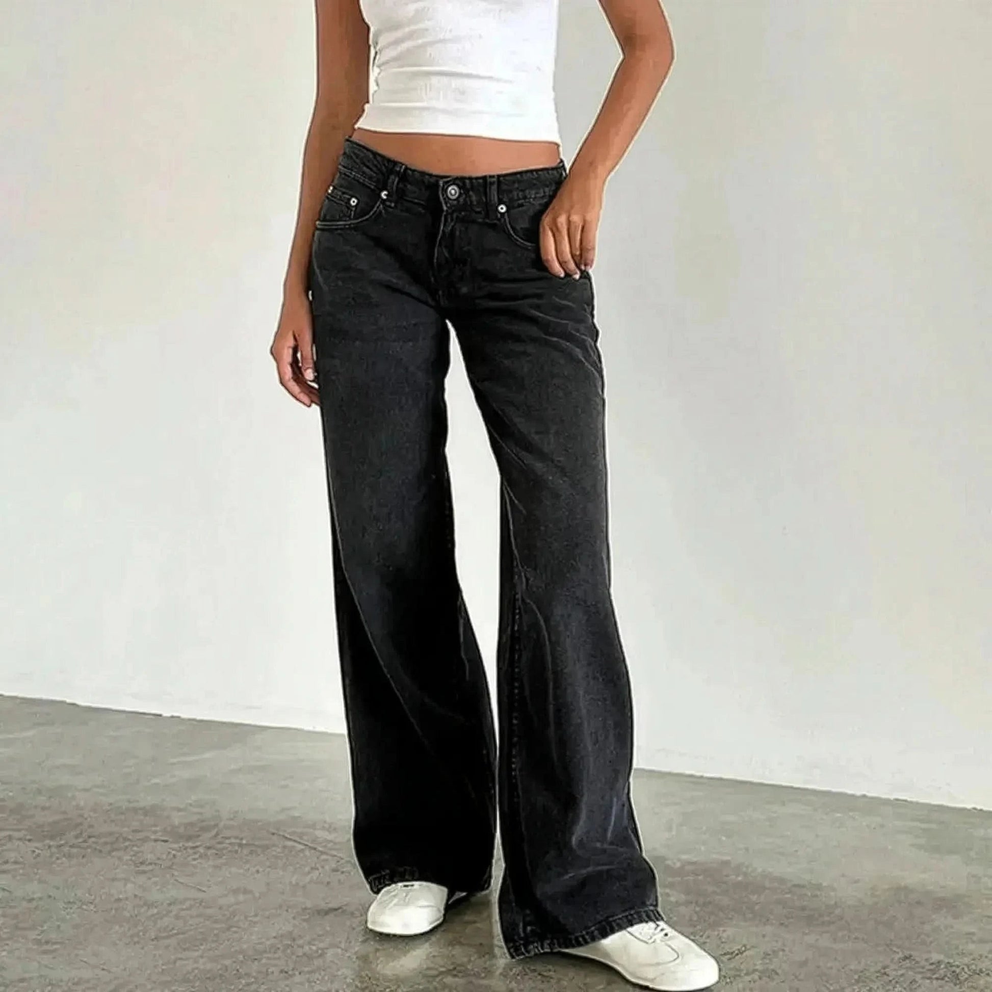 Pantalon denim ample streetwear à poches – Style Y2K oversize - Saylana