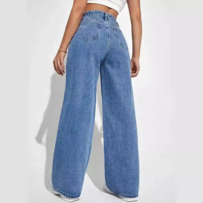Pantalon Denim Évasé Tendance & Polyvalent-Saylana