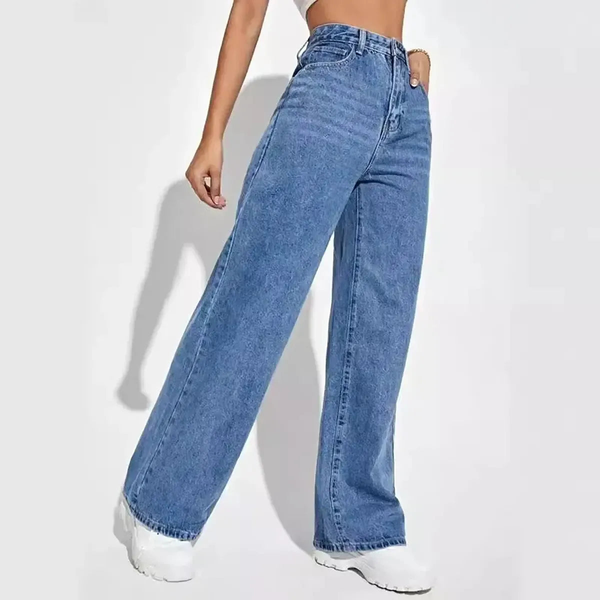 Pantalon Denim Évasé Tendance & Polyvalent-Saylana