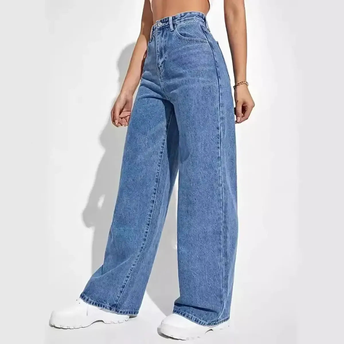 Pantalon Denim Évasé Tendance & Polyvalent-Saylana