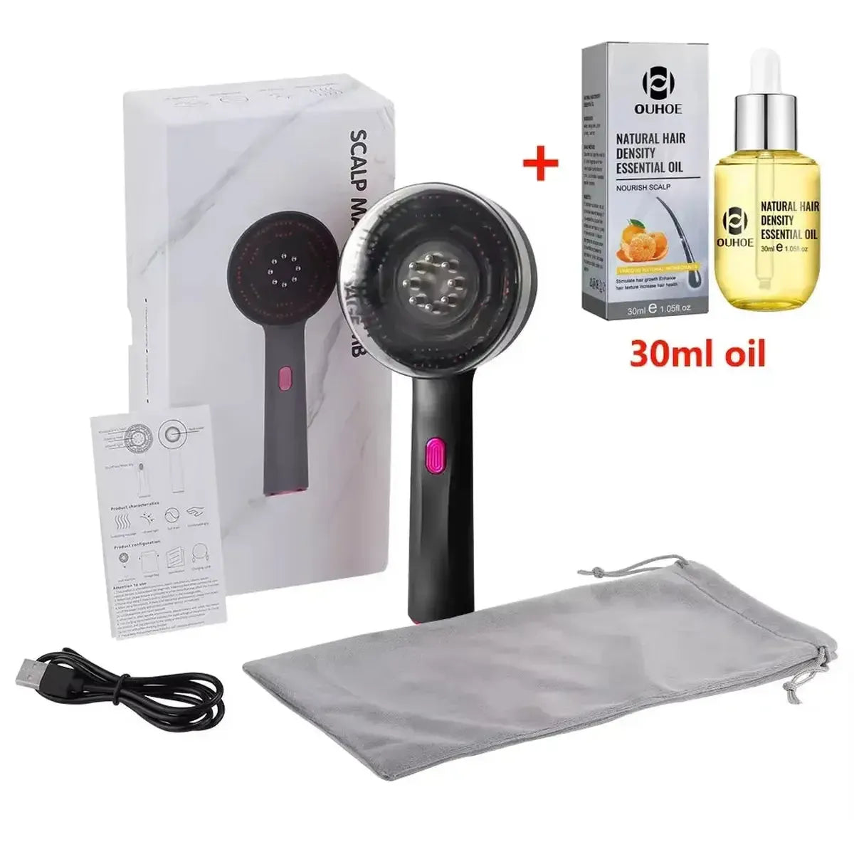 Peigne Massage Vibrant 3 Modes LED-Saylana