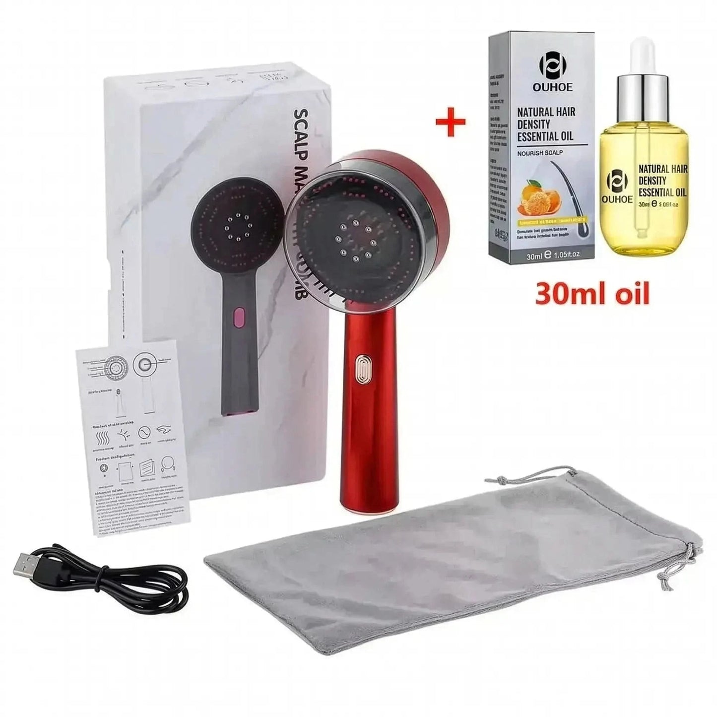 Peigne Massage Vibrant 3 Modes LED - Saylana