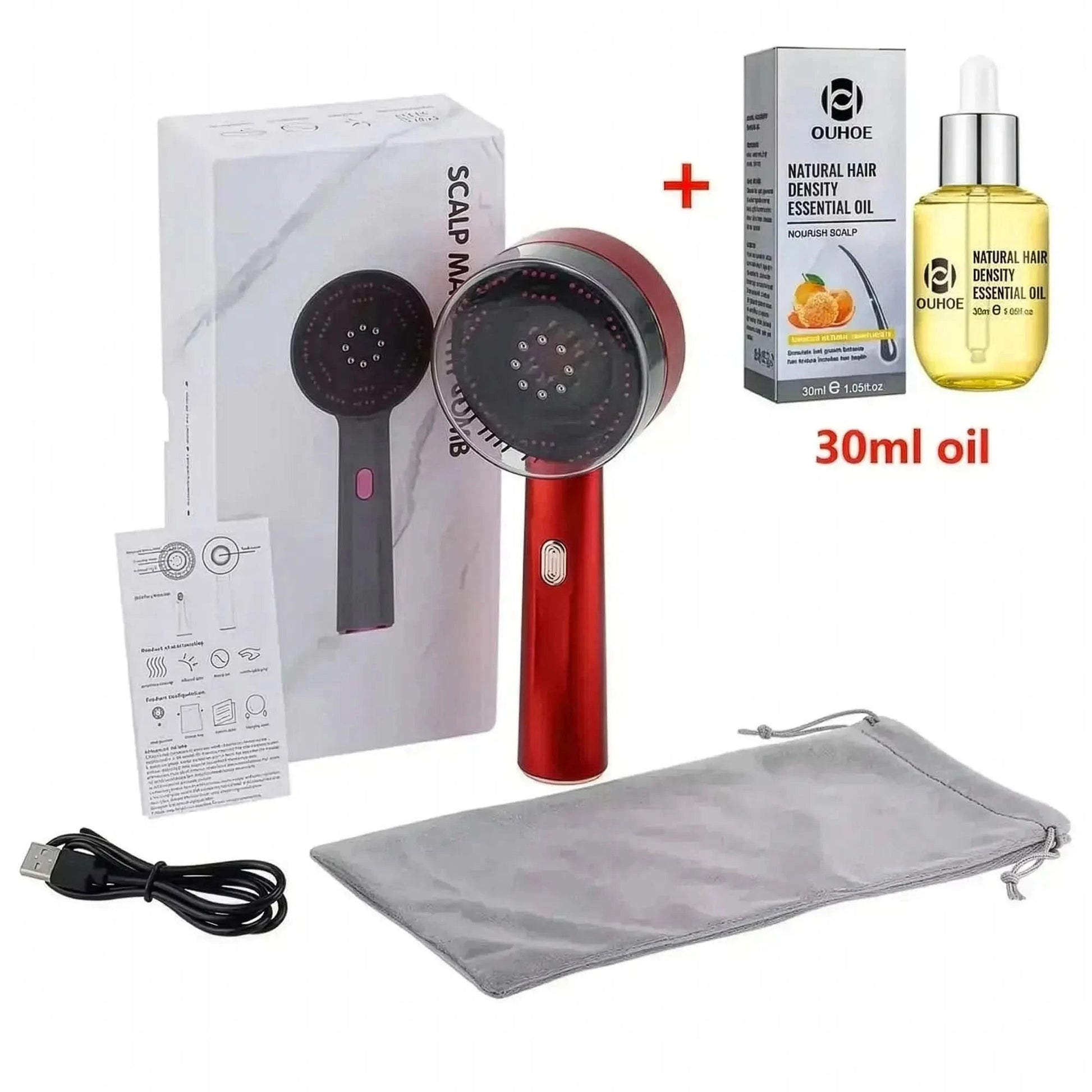 Peigne Massage Vibrant 3 Modes LED - Saylana