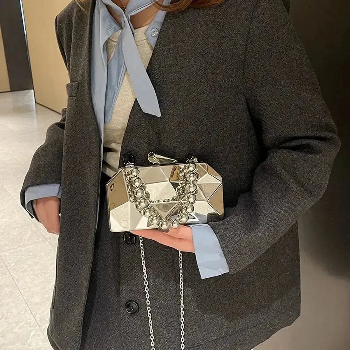 Pochette Dorée Géométrique Luxe-Saylana