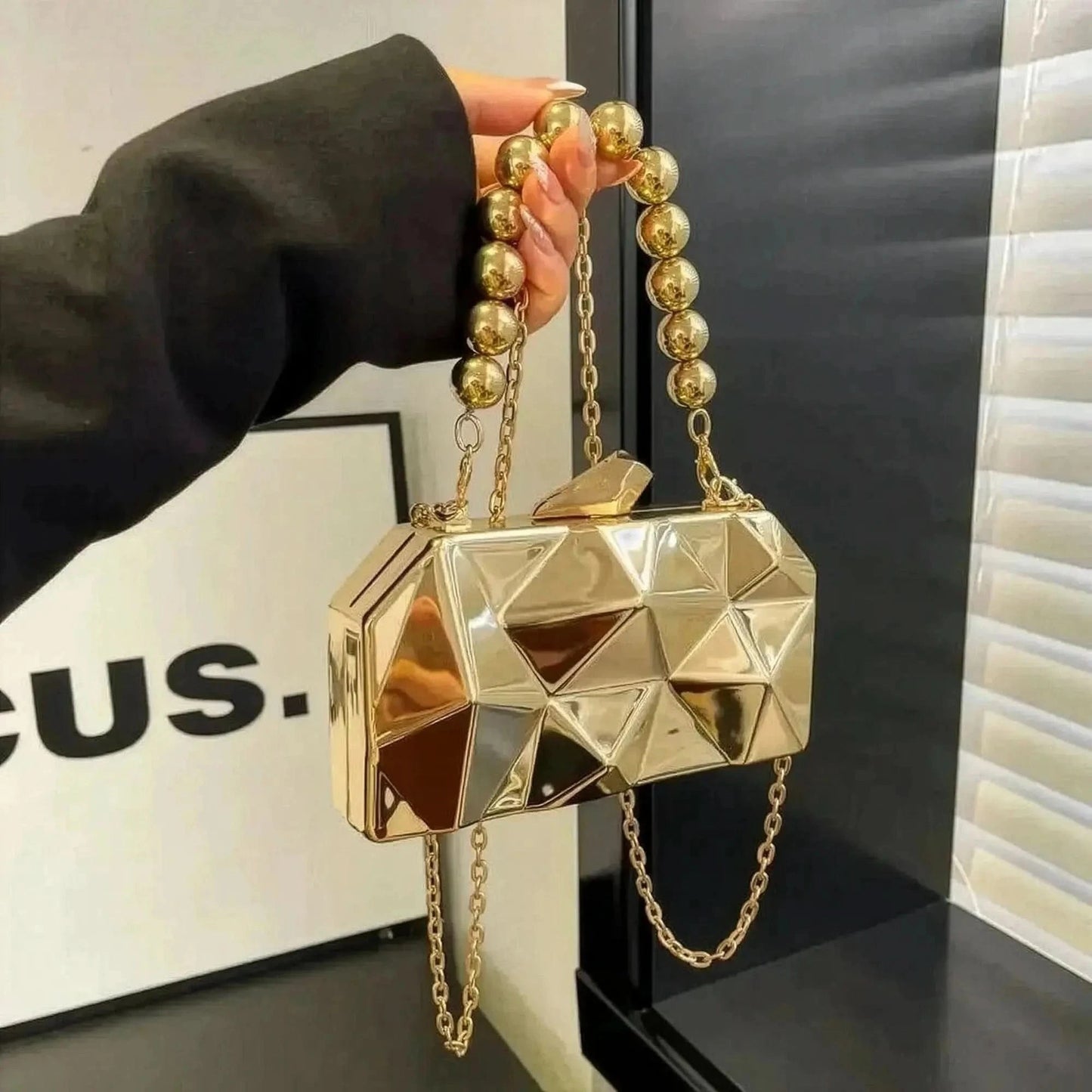 Pochette Dorée Géométrique Luxe - Saylana